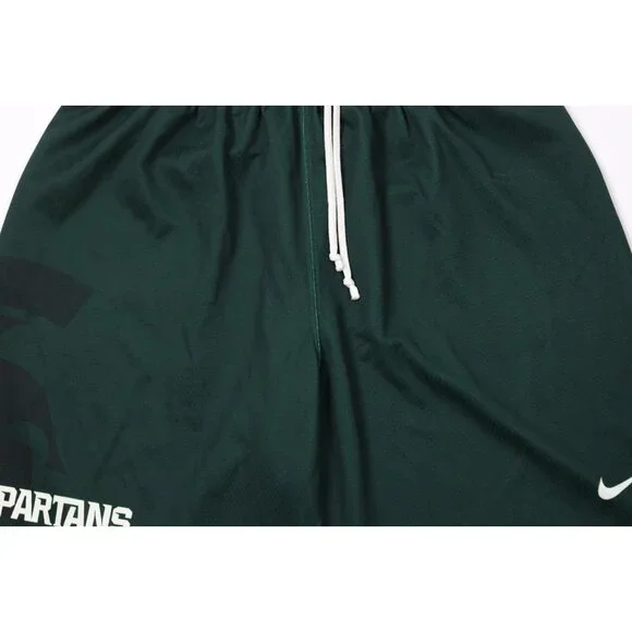 Nike Mens L Team Issued Michigan State University Basketball Shorts Green USA